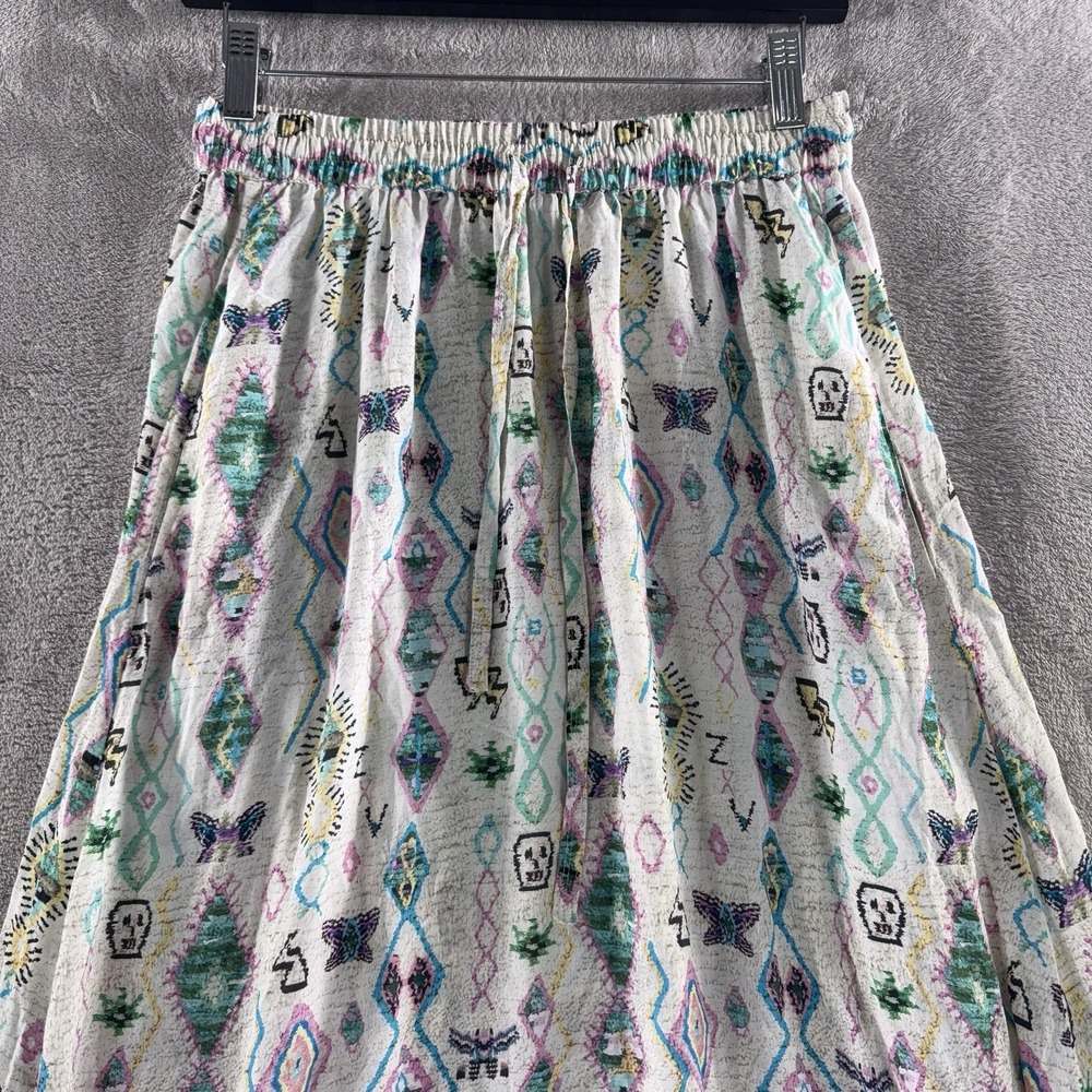 Zadig & Voltaire Joho Kilim Skirt Womens Size 38 White Graphic Print Boho - Picture 4 of 11